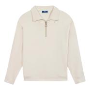 Sudadera con cremallera de 1/4 beige para mujer TBS Craie