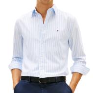 Chemise Bleu/Blanche Homme Tommy Hilfiger Poplin pas cher