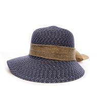 Via Lorenzo Pan Ocean-style navy blue straw sun hat Photo of the Espace des Marques %store% store - view of %key%