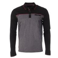 Polo de manga larga para hombre Negro/Gris RMS26 91234 barato
