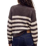 Pull rayé Marron Femme Vero Moda Fotove Stripe vue 2