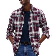 Tommy Hilfiger Men’s Bordeaux Flannel Shirt affordable