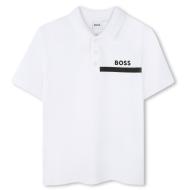 Polo blanco/negro para niño de Hugo Boss J52730 barato