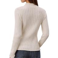 Beiger Damenpullover von Calvin Klein Jeans mit gewebtem Etikett Ansicht 2