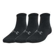 x3 Paires de Chaussettes Noires Garçon Under Armour Qtr pas cher