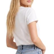 Weißes Damen-T-Shirt von Calvin Klein Jeans Classic Script Ansicht 2