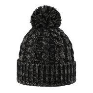 Schwarze Melange-Mütze mit Bommel für Damen von Cairn Lami günstig