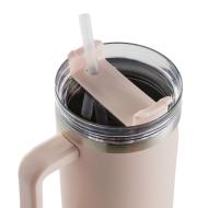 Taza de viaje isotérmica rosa de 1 litro ver 2