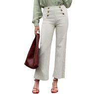Pantalones anchos para mujer White Jeans Green Oraije Victorine