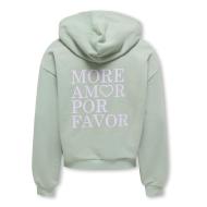 Sudadera con capucha verde para niña ONLY Amor Life ver 2