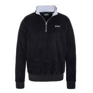 Sweat Polaire Noir Homme Schott Half Zipped