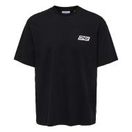 T-shirt Noir Homme Only & Sons print Logo Rlx pas cher