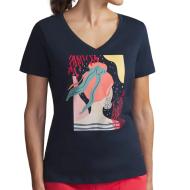 Camiseta azul marino para mujer TBS ZILDOTEE