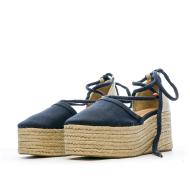 Women's navy wedge shoes Tommy Hilfiger Linen Photo of the Espace des Marques %store% store - view of %key%