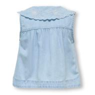 Blouse Bleu Fille Only Embroidery vue 3