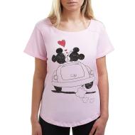 Rosa Damen-T-Shirt Disney Mickey & Minnie Hearts