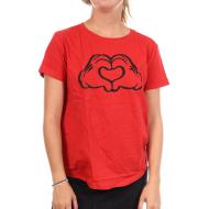 Camiseta roja de mujer Disney Love Hands barato