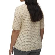 Beigefarbene Damenweste von Vero Moda, Modell Vmckora Button Ansicht 2