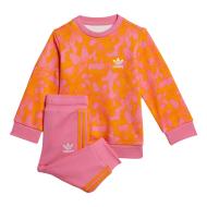 Chándal naranja/rosa de niña Adidas Crew Set barato