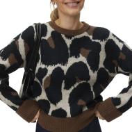 Schwarzer/brauner Damenpullover von Vero Moda, Modell „Leonie“ günstig