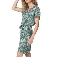 Kleid Khaki mit Blumen Frau TBS JANIEROB günstig