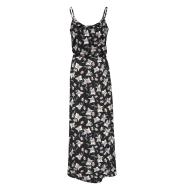 Robe Longue Noire/Rose à fleurs Femme Only Nova vue 2