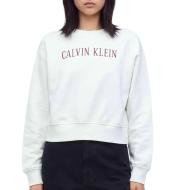 Weißes Damen-Sweatshirt Calvin Klein Jeans Ls Cropped