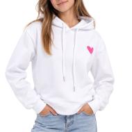 White/Pink Girls’ Hoodie, Size PM, Mère & Filles Boum Boum