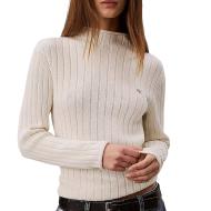 Beiger Damenpullover von Calvin Klein Jeans mit gewebtem Etikett
