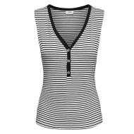 Camiseta sin mangas negra y blanca para mujer JDY Sissy barato