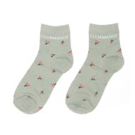 Chaussettes Vertes à Fleurs Femme Stella Green Gourmande