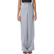 Pantalón fluido azul/marrón de mujer Pieces Feline barato