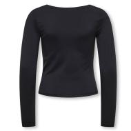 T-Shirt Manches Longues Noir Fille Kids ONLY Kogea vue 3
