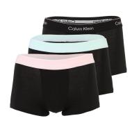 Lote de 3 calzoncillos de hombre Calvin Klein Jeans de talle bajo en negro, rosa y verde barato