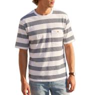 Camiseta blanca/azul marino para hombre RMS26 a rayas