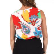 Blouse Blanc/Bleu Femme Les Tropéziennes Mayabay vue 2