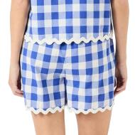 Pantalón Corto Mujer Azul/Blanco Gingham YAS Yaslura ver 2
