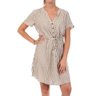 Braun-weiß gestreiftes Damenkleid von JDY Life günstig