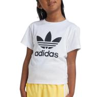 Adidas Trefoil Girls White/Black T-Shirt affordable