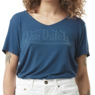 T-shirt Bleu Femme Von Dutch Slub M pas cher