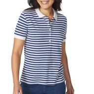 Women's blue/white polo shirt TBS ADIOLPOL affordable