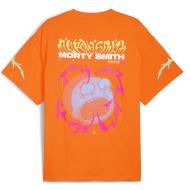 Puma Hoops X Rick and Morty Herren-T-Shirt Orange/Gelb Ansicht 2