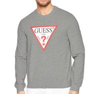 Grey Men's Guess Triangle Logo Sweat Top