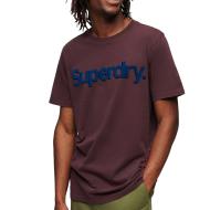 T-shirt Bordeaux Homme Superdry Classic pas cher
