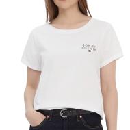 T-Shirt Blanc Femme Tommy Hilfiger Sleeve pas cher