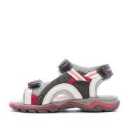 Sandalias grises/rojas para bebé Kimberfeel Missi barato