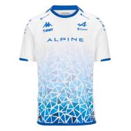 Barcelona Maillot Blanc/Bleu Garçon Kappa Kombat 2024 Alpine F1 pas cher
