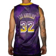 Los Angeles 32 Lila Basketballtrikot für Herren von Sport Zone Ansicht 2