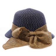Via Lorenzo Pan Ocean-style navy blue straw sun hat Photo of the Espace des Marques %store% store - view of %key%