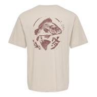 Beiges Herren-T-Shirt von Only & Sons mit Aufdruck Ansicht 2
